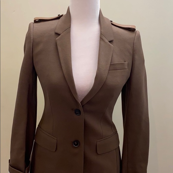 Auth NWT Burberry Prorsum dark flax button blazer jacket brown fitted classic - Picture 6 of 8